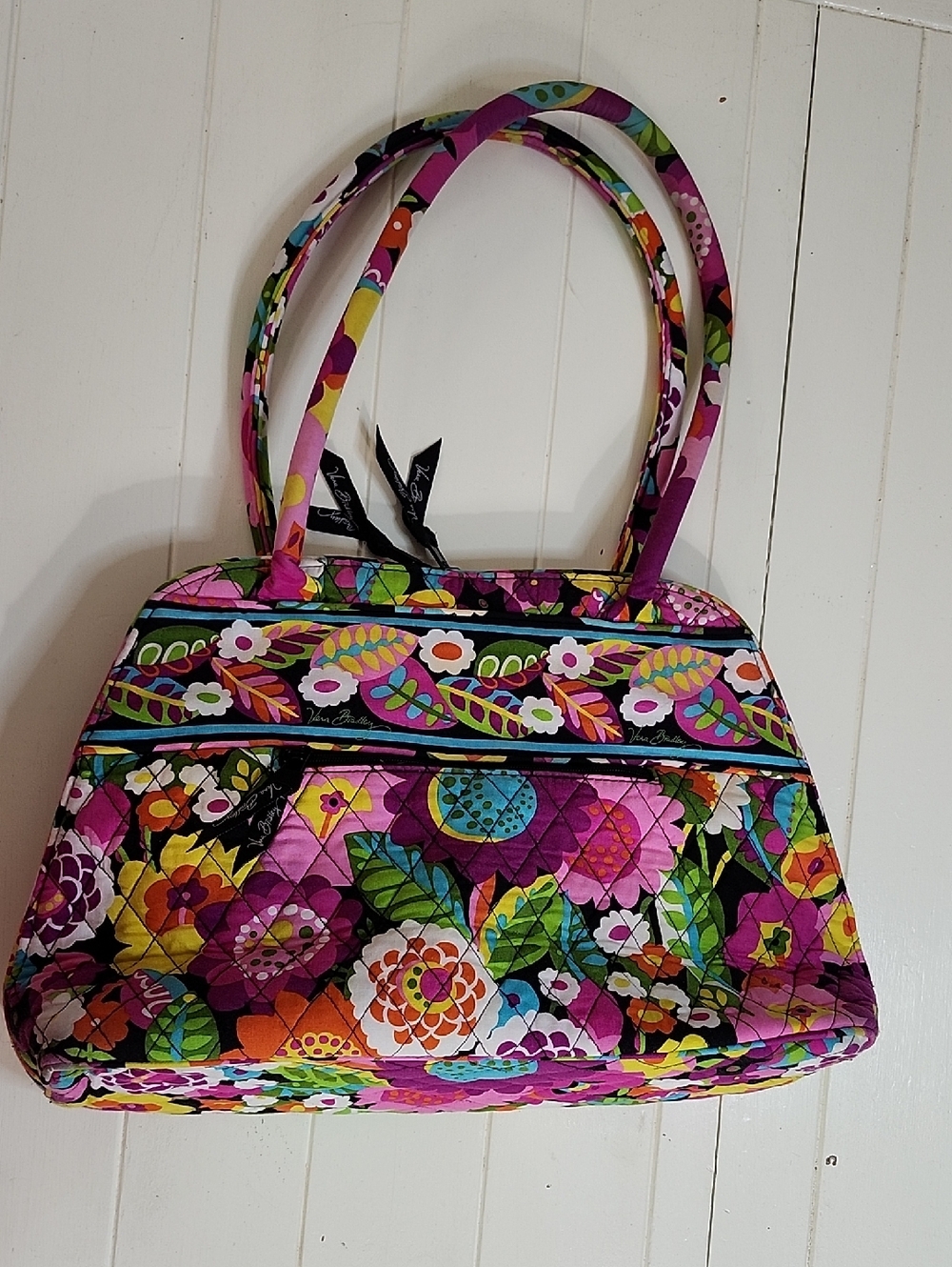 Vera Bradley Va Va Bloom Quilted Satchel Bowler Purse